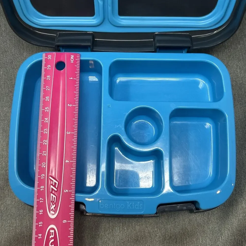 Bentgo Bento Lunch Box 5 Compartment Blue Kids Dinosaur Print Leak Proof